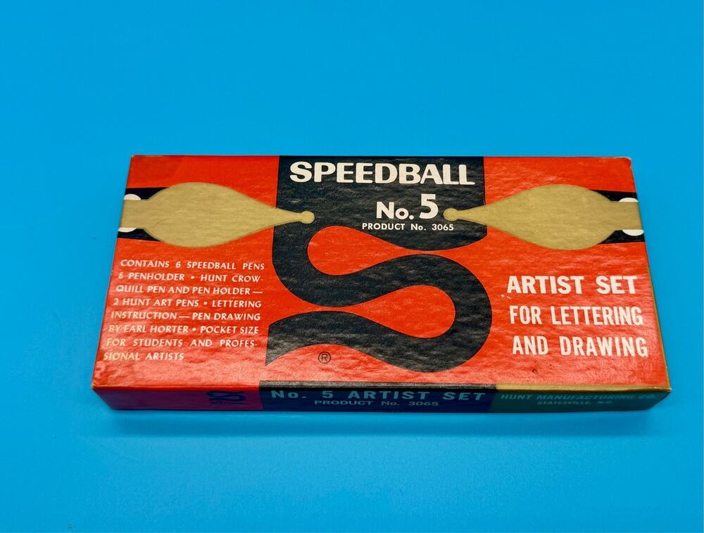 Vintage Speedball No. 5 Artist Pen Nib Set Hunt Mfg Calligraphy Drawing Tips